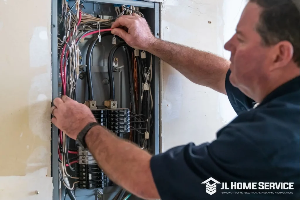 an electrician fixing a circuit breaker that keeps on tripping